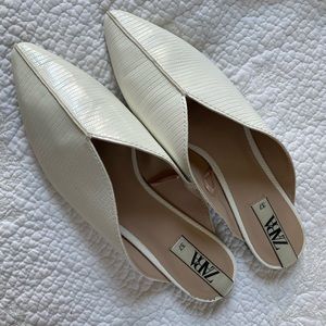 Zara white shoes slides flats